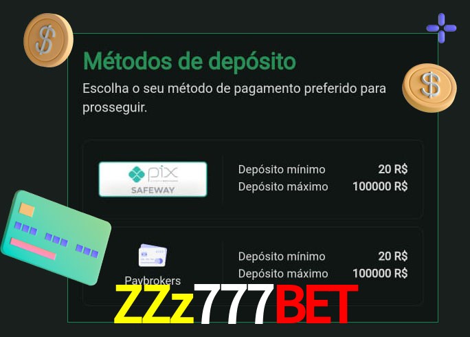 O cassino ZZz777Bet oferece uma grande variedade de métodos de pagamento